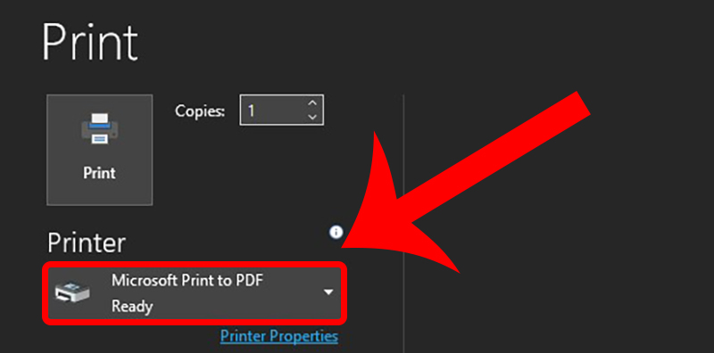 Chế độ Microsoft Print to PDF