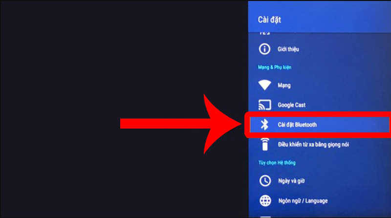 Vào mục Cài đặt Bluetooth