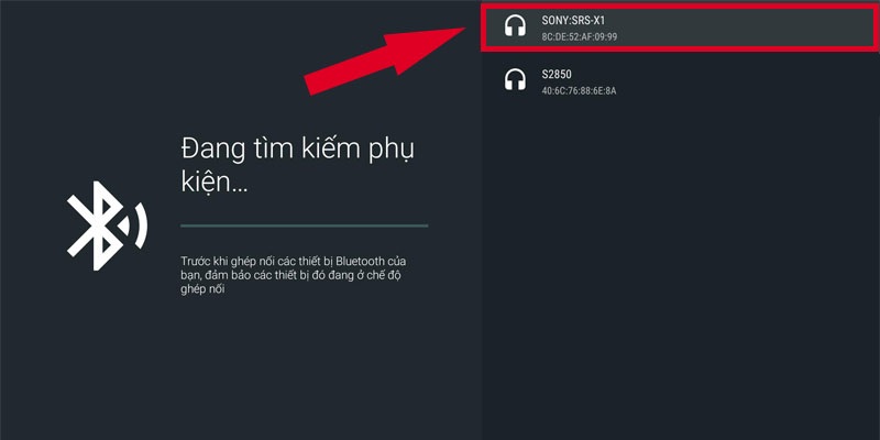 Chọn tên loa Bluetooth muốn kết nối