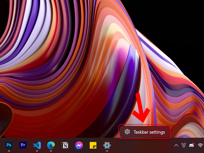 Vào cài đặt thanh Taskbar