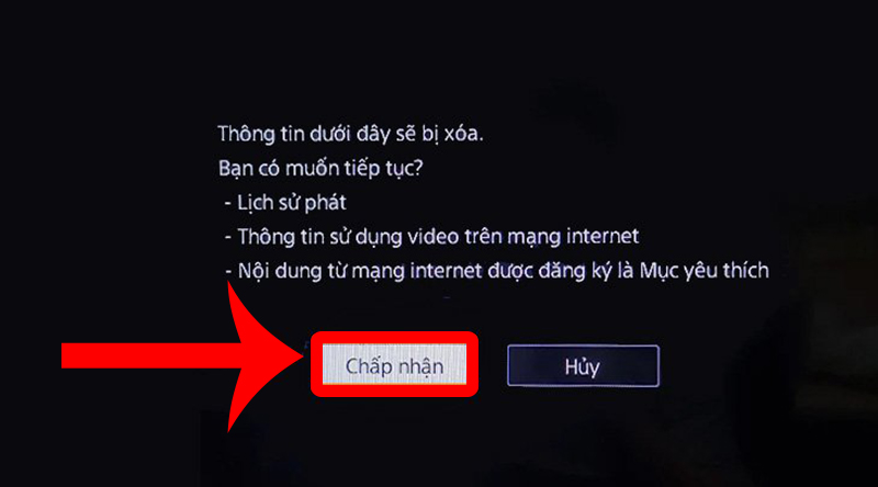 Chọn Chấp nhận để xác nhận