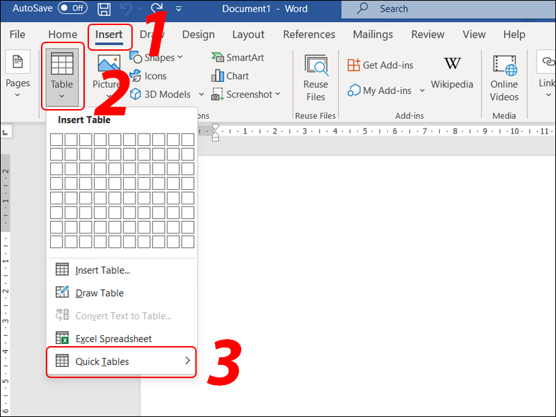 Vẽ bảng bằng QuickTable