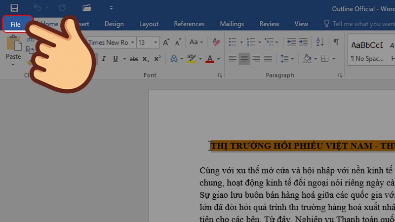Nhấn chọn File