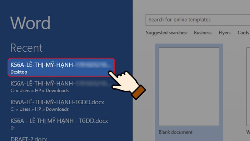 Truy cập phần mềm Word, mở lại file .mht đó