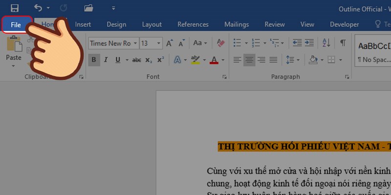 Nhấn chọn File