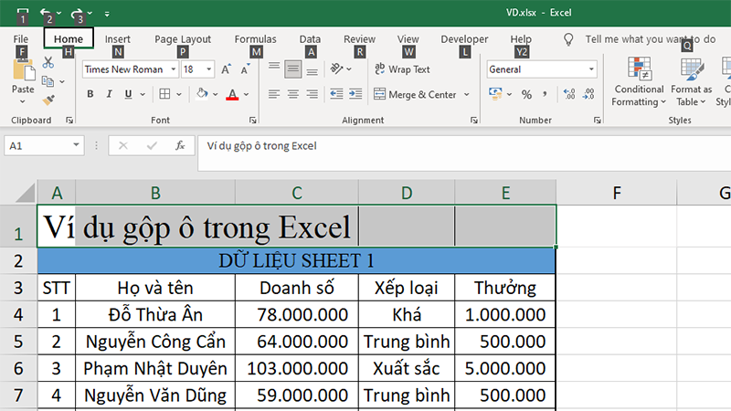 Nhấn giữ Alt để hiện các nút lệnh trên thanh Ribbon