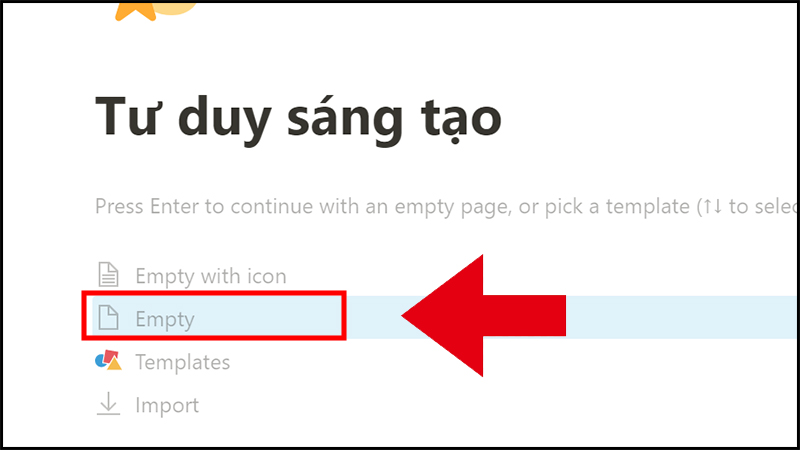 Chọn Empty để có thể dễ dàng tự tạo template cho riêng mình