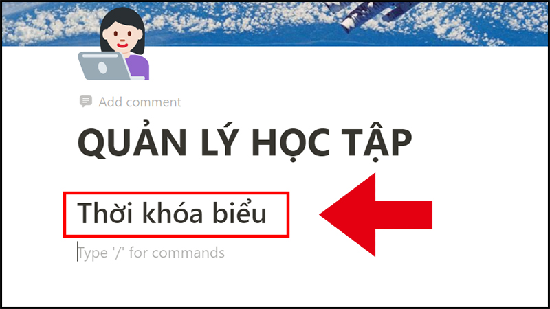 Tạo /heading/ và đặt tên Thời khóa biểu