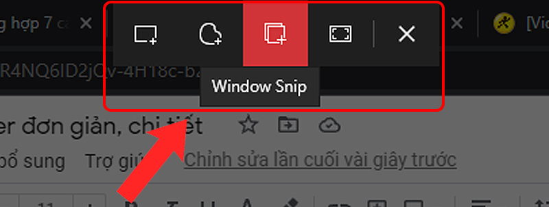 Các tùy chọn khi chụp màn hình bằng Snipping Tool