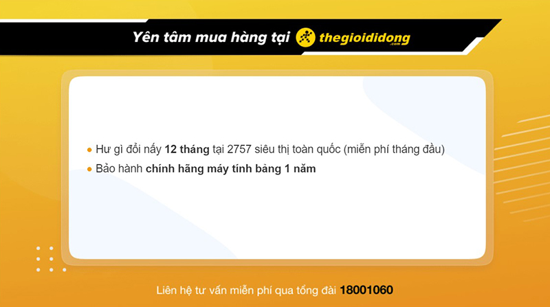 Chế độ bảo hành máy tính bảng Masstel khi mua tại Thế Giới Di Động