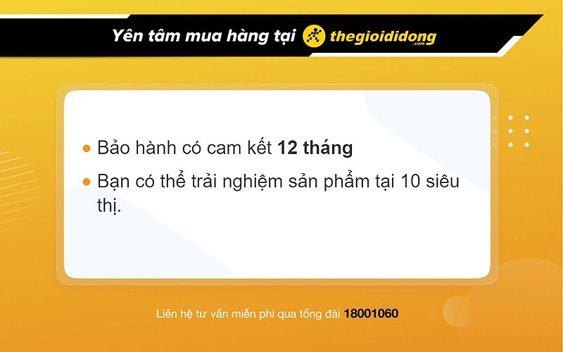 Chính sách bảo hành sạc Hydrus tại Thế Giới Di Động