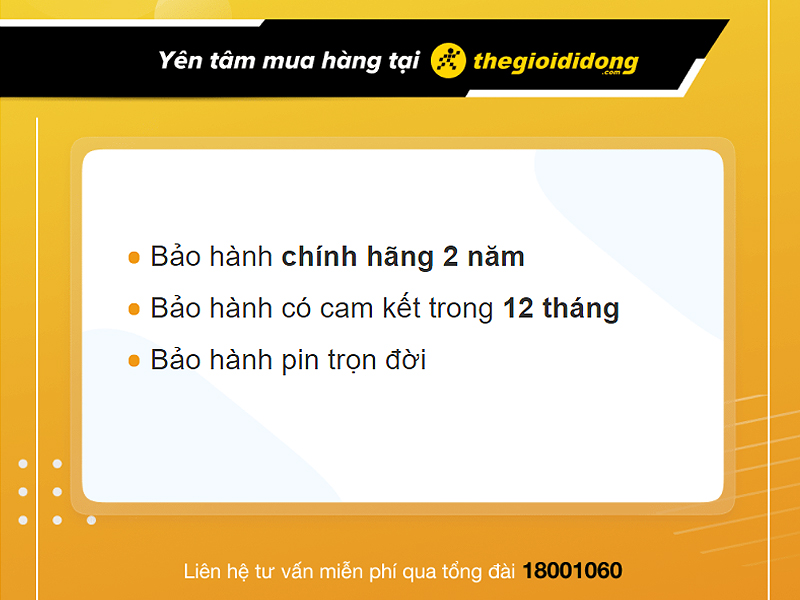 Chính sách bảo hành đồng hồ thanh lý tại Thế Giới Di Động