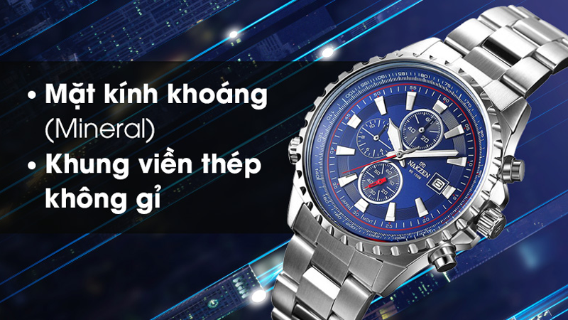 Đồng hồ NAKZEN SS5043G-2N8 sở hữu thiết kế nam tính, sang trọng