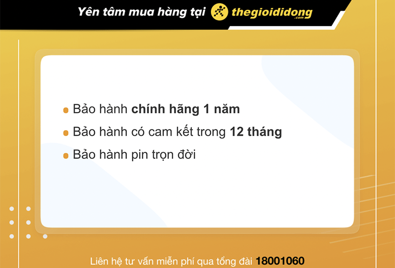 Chính sách bảo hành cho đồng hồ NAKZEN tại Thế Giới Di Động
