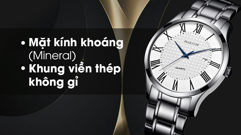 Mặt đồng hồ NAKZEN SS4073G-7 vô cùng sang trọng, thanh lịch