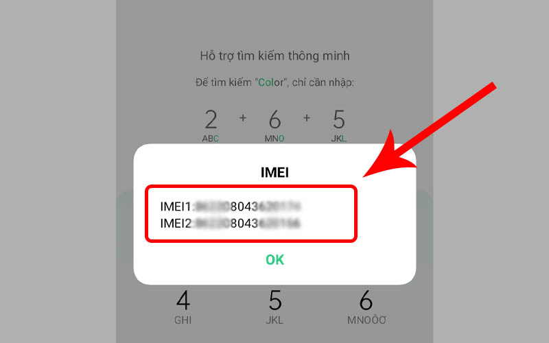 Nhấn * # 06 # để quay số và kiểm tra số IMEI