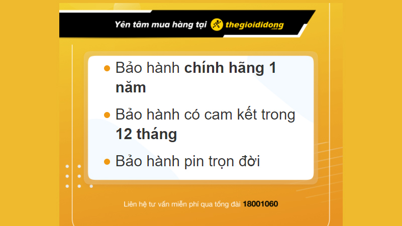 Chính sách bảo hành đồng hồ tại Thế Giới Di Động