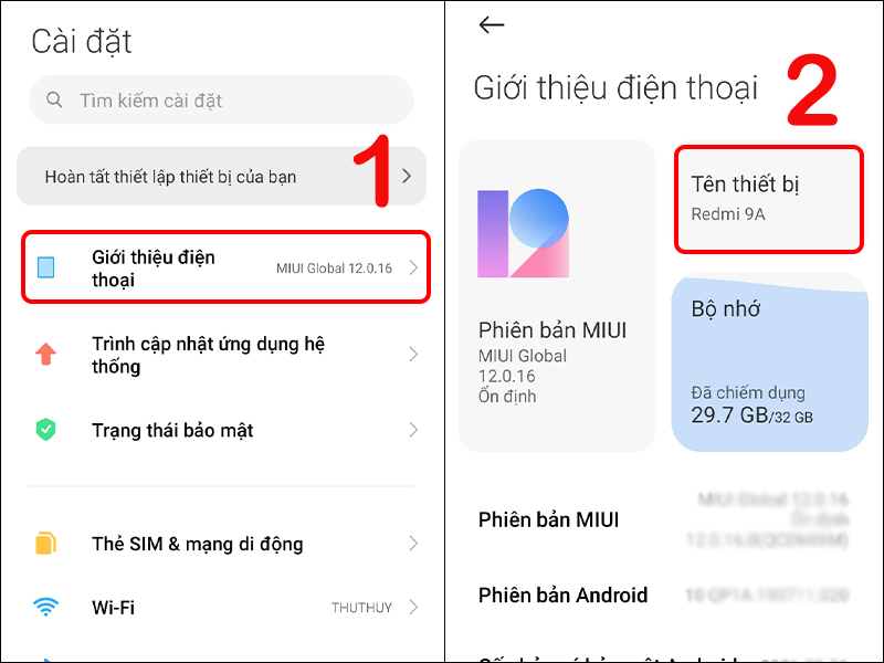 Cách kiểm tra được tên, đời máy Xiaomi