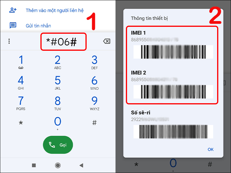 Cách tra số IMEI bằng cách quay số *#06#