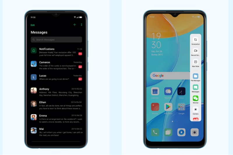 Các tiện ích trên ColorOS 7.2 giúp người dùng truy cập nhanh hơn