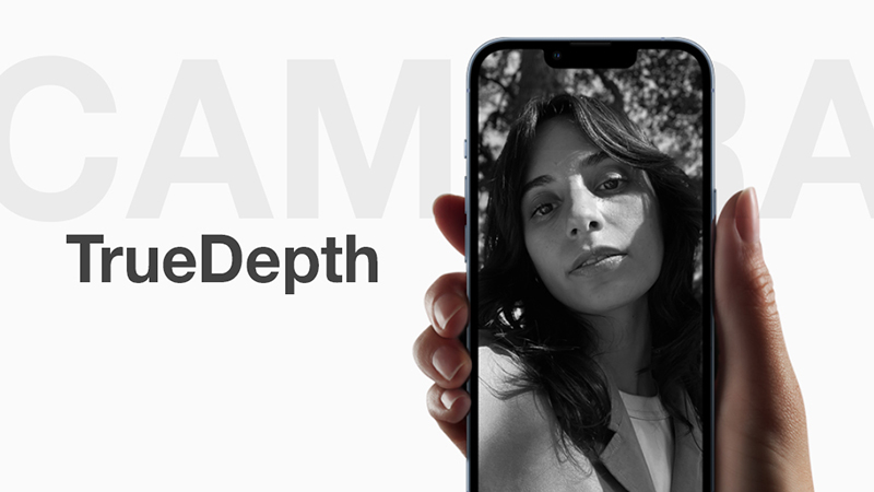 Mặt trước iPhone 13 Pro có camera TrueDepth độ phân giải 12 MP 