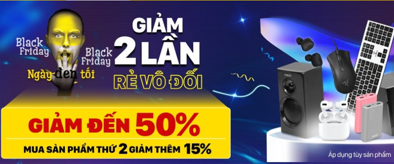 Chương trình Black Friday, Ngày Đen tối - Giảm 2 lần, Rẻ vô đối tại TGDĐ