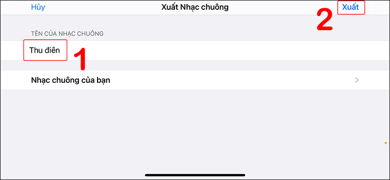 Chỉnh sửa tên và xuất nhạc chuông