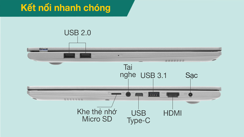 VivoBook gồm 6 cổng kết nối