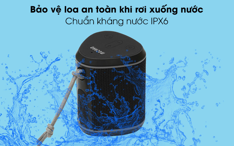 Bảo vệ loa khi lỡ rơi xuống nước với khả năng chống nước đạt chuẩn IPX6