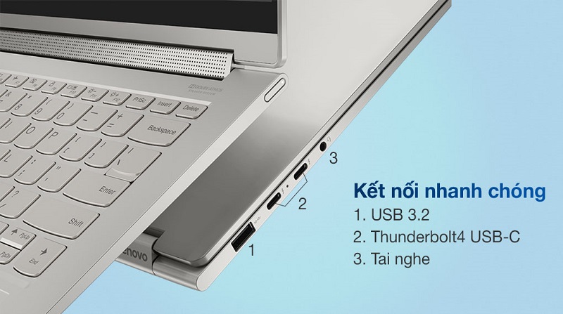 Lenovo Yoga 9 14ITL5 tích hợp đầy đủ các kết nối thông dụng