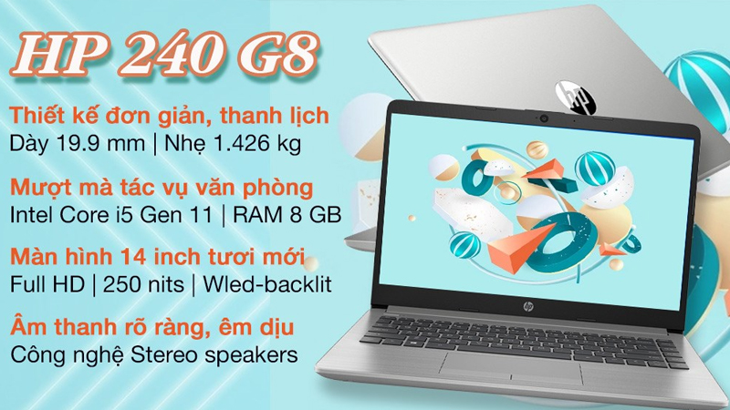 Laptop HP 240 G8 i5 sở hữu nhiều tính năng vượt trội