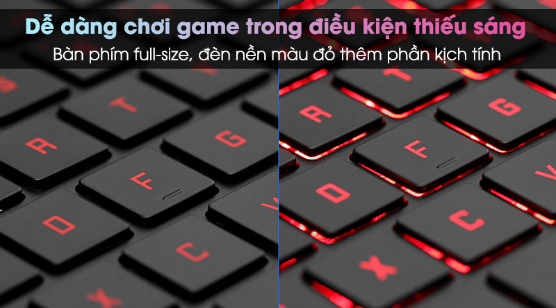 Bàn phím của HP Omen 15 được trang bị thêm đèn nền màu đỏ tăng vẻ hiếu chiến