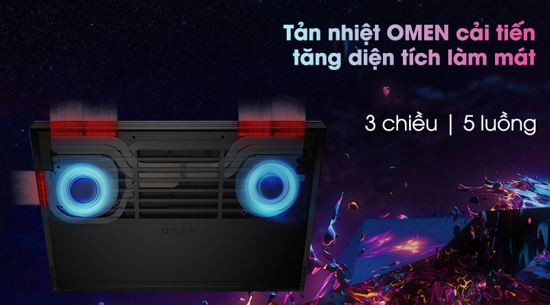 HP Omen 15 có hệ thống tản nhiệt được cải tiến mạnh mẽ