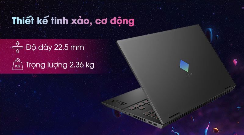 Laptop HP Omen 15 có thiết kế sang trọng, đẳng cấp