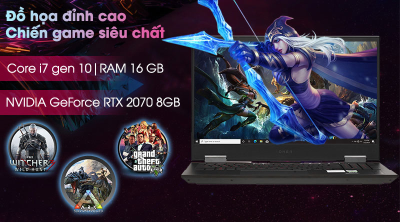 HP Omen 15 cho phép bạn chiến các game đồ họa nặng mượt mà