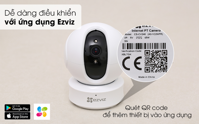 Camera EZVIZ có thể dễ dàng điều khiển với ứng dụng EZVIZ