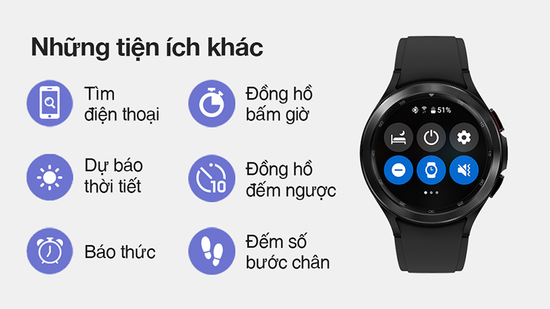 Galaxy Watch 4 còn được trang bị thêm nhiều tiện ích