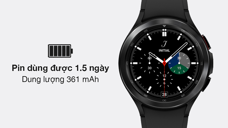 Galaxy Watch 4 phiên bản 44mm, 46mm sở hữu pin dung lượng 361 mAh