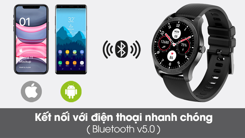 BeU Watch KW11 có thể kết nối qua bluetooth 5.0 và nhiều ứng dụng khác