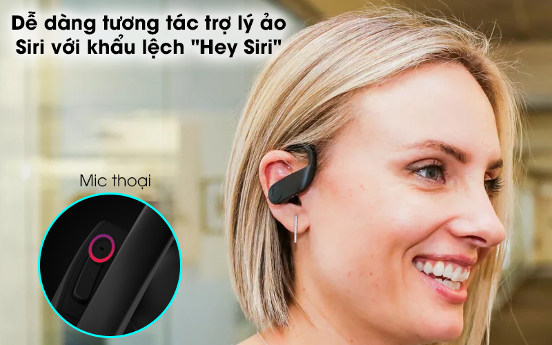 Người dùng có thể tương tác với tai nghe thông qua trợ lý ảo Siri 