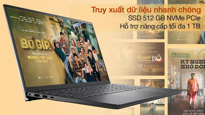 Bộ nhớ trong của laptop lên đến 512 GB