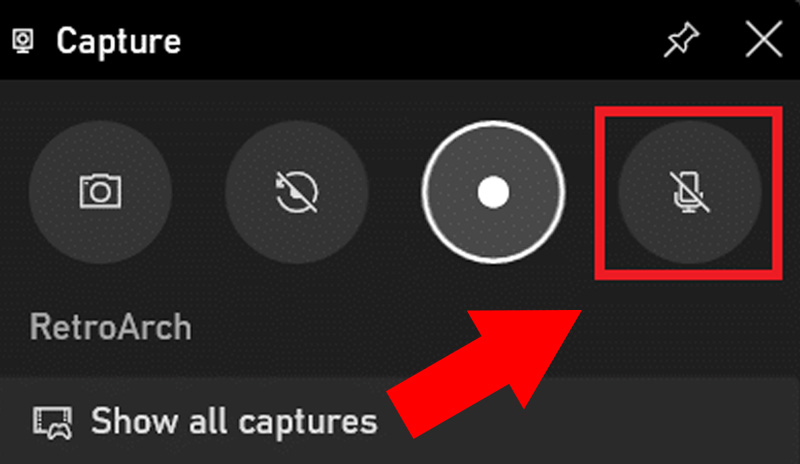 Nhấp vào biểu tượng Micro trên thanh Capture