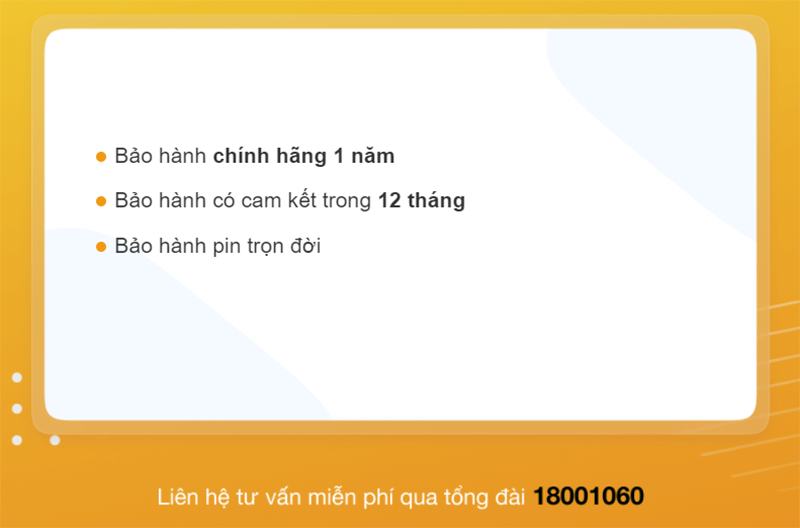 Chính sách bảo hành đồng hồ Thụy Sỹ tại Thế Giới Di Động