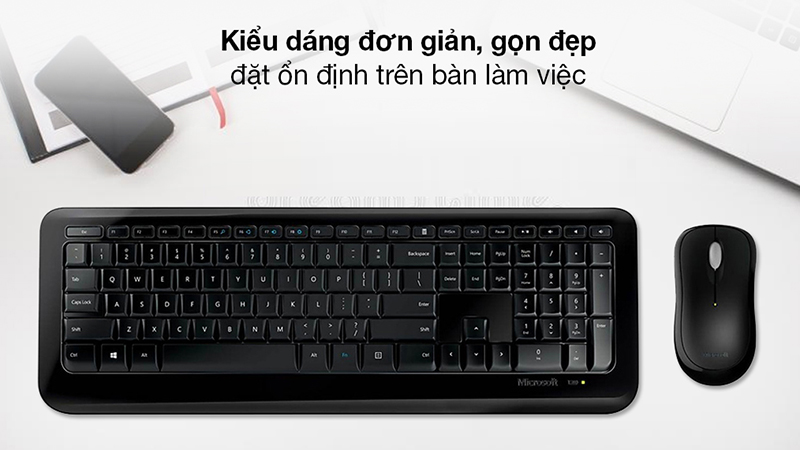 Bàn phím Microsoft có kiểu dáng hiện đại, các nút bấm có kích cỡ hợp lý 