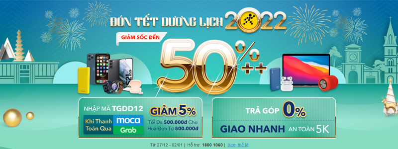 Chương trình Đón Tết Dương Lịch - Giảm Sốc Đến 50%