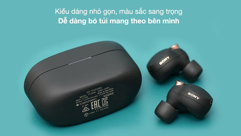 Tai nghe WF-1000XM4 có kiểu dáng nhỏ gọn và thiết kế sang trọng