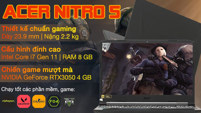 Laptop Acer Nitro 5 Gaming AN515 57 71VV i7