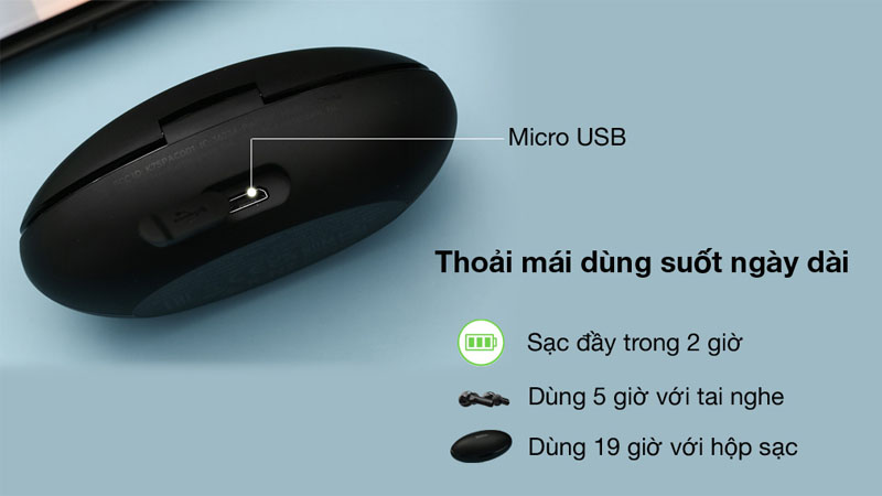 Tổng thời lượng pin đến 24 giờ