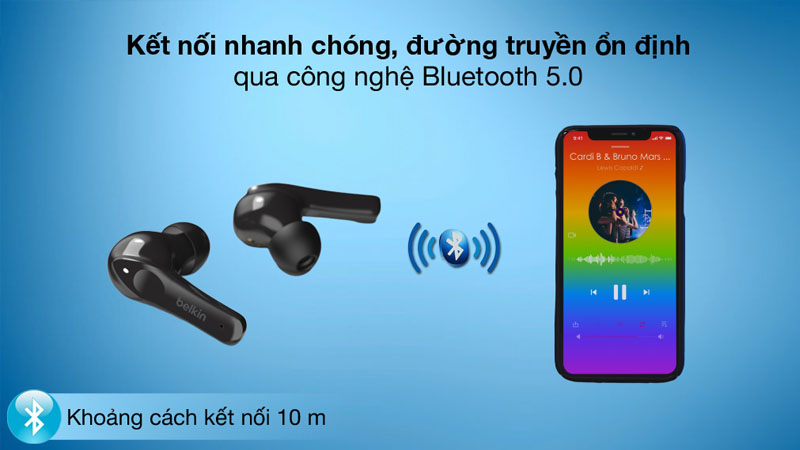 Tai nghe kết nối ổn định thông qua Bluetooth