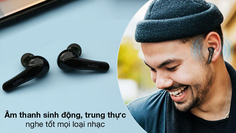 Tai nghe Bluetooth Belkin Soundform Move PAC001 có âm thanh sống động, chân thực